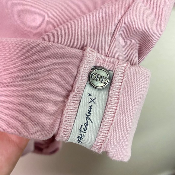 One Teaspoon Prophecy Romper Pink Cotton Utility Button Front Womens Size Small - Picture 8 of 12